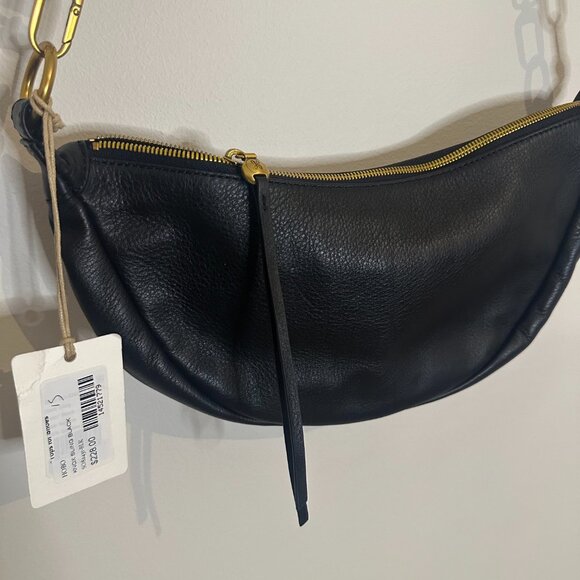 HOBO Knox Sling Bag Crossbody Purse Pebbled Leather Classic Travel Black - Picture 3 of 11